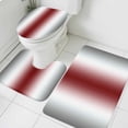 thumbnail image 3 of Red Grey White Bath Mat 3 Piece Bathroom Rug Set, Farmhouse Ombre Color Modern Simple Non Slip Bath Rug Contour Mat and Toilet Lid Cover, Absorbent Shower Mats Soft Bath Rugs and Mats Sets, 3 of 8