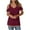 Wine, variant on Kaemgyyd Summer Tops Womens Stripe Short Sleeve Cold Shoulder Tunic Tee V Neck Loose Casual Shirts Fashion
