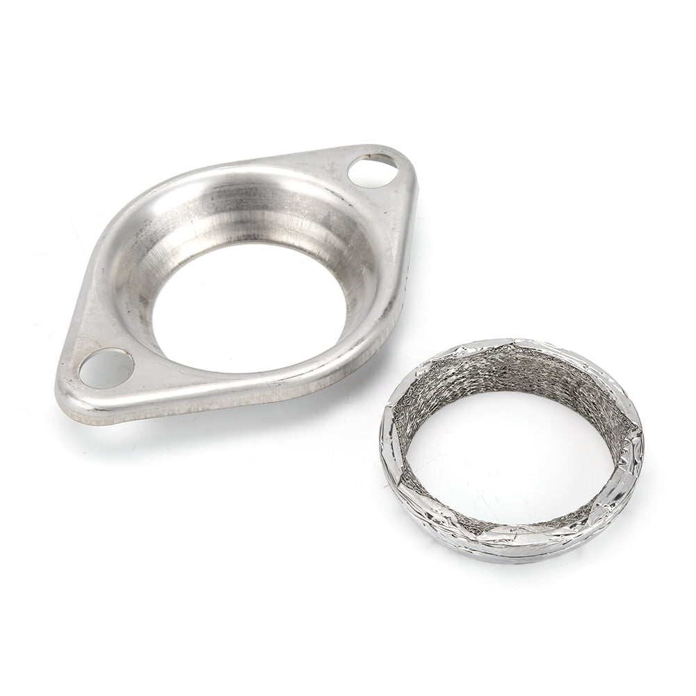 Aramox Exhaust Pipe Gasket,2.5 Aluminium Alloy Exhaust Header Down Pipe Manifold Collector Flange Gasket 2 Bolt 