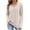 Beige 08, variant on Summer Tops Ribbed Henley Long Sleeve Pullover Top, Scoop Neck Half Button Front Loose Knit Blouse, Thermal Stretchy Casual Tunic Tops for Women Trendy