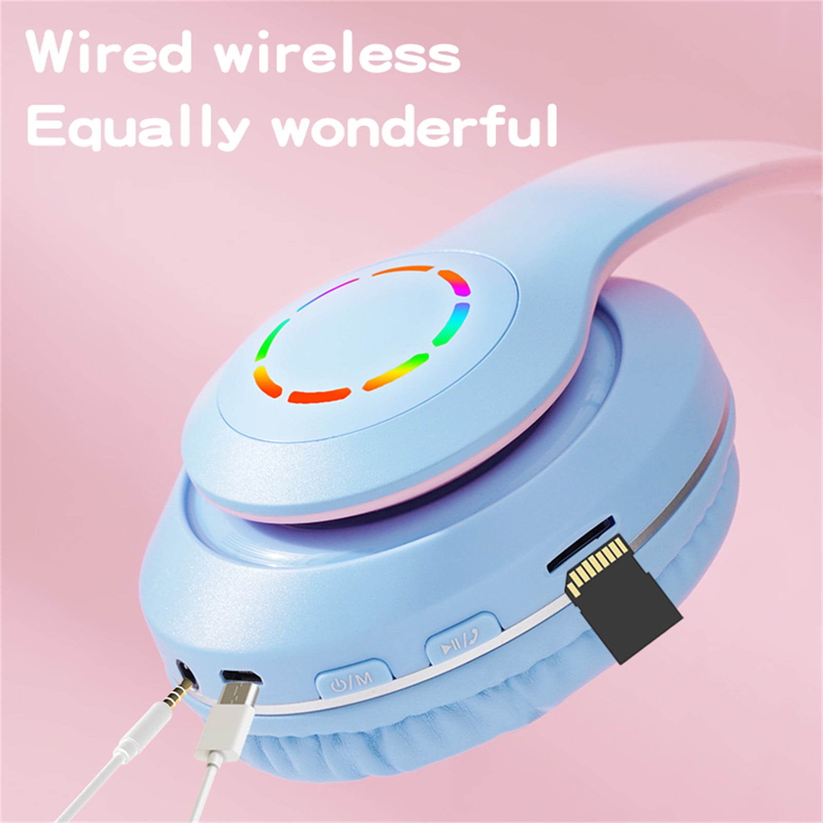 Active Noise Cancelling Headphones Bluetooth Headphones Wireless Headphones Over Ear with Microphone Deep Bass, Comfortable Protein Earpads, 30 Hours Playtime for Travel/Work - Blue