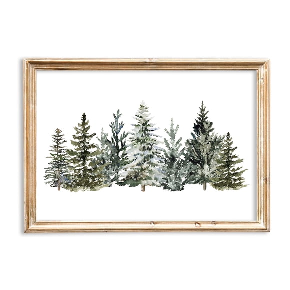 Lámina mural JarthenaAMCS Christmas Snowy Pinos, 30 x 40 cm