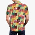 thumbnail image 3 of Balery Cute Cartoon Cat Printed Men’s Short Sleeve Polo Shirt, Midweight Men's Shirt,Golf Polo shirts -3X-Large, 3 of 8