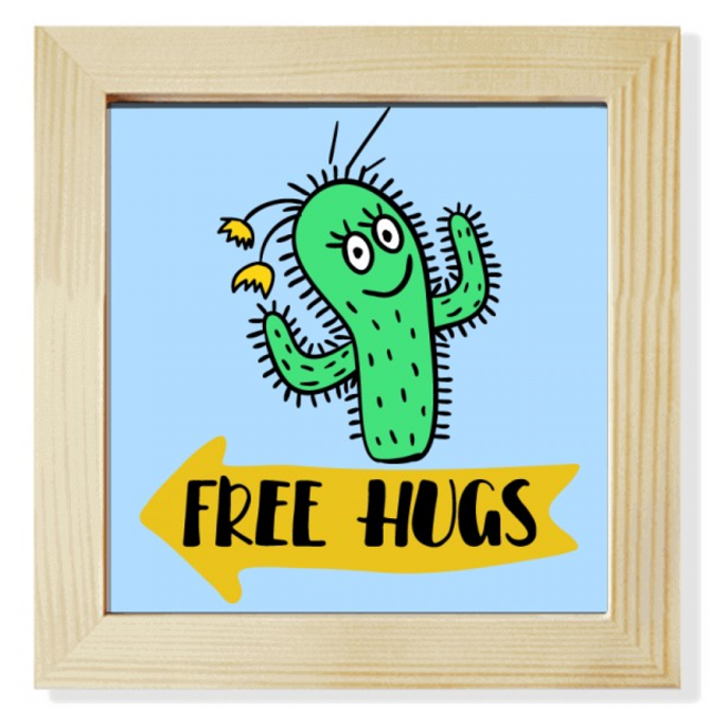 Abrazos gratis cactus Pantalla de escritorio de pared de fotograma cuadrado