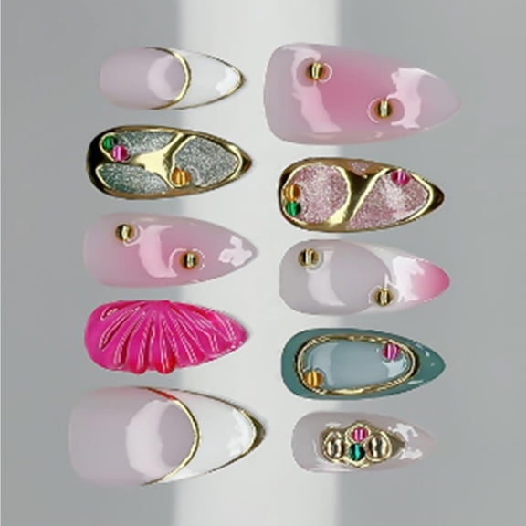Zeiwohndc Fashionable Nail Art Decorative Nail for Women Girl Special Occasion 24PCS