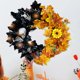 thumbnail image 1 of Regalo Calavera de girasol Hoja de arce artificial Guirnalda de Halloween para la pared de la puerta delantera JShteea El nuevo, 1 of 9