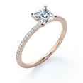 thumbnail image 2 of JeenMata Anillo de Compromiso de Corte Princesa de 1,5 Quilates con Engaste de Garras en Baño de Oro Rosa de 18 K sobre Plata, 2 of 2