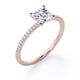thumbnail image 3 of JeenMata Anillo de Compromiso de Corte Princesa de 1,5 Quilates con Engaste de Garras en Baño de Oro Rosa de 18 K sobre Plata, 3 of 5
