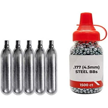 CO2 12g Tanks 5  and 1500ct Steel BBS Bundle Compatible with Sig Sauer P365 BB  Air Pistol