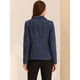thumbnail image 4 of Disfraz de Halloween Chaqueta de mujer elegante a cuadros de manga larga con solapa frontal abierta de tweed Azul Oscuro M, 4 of 6