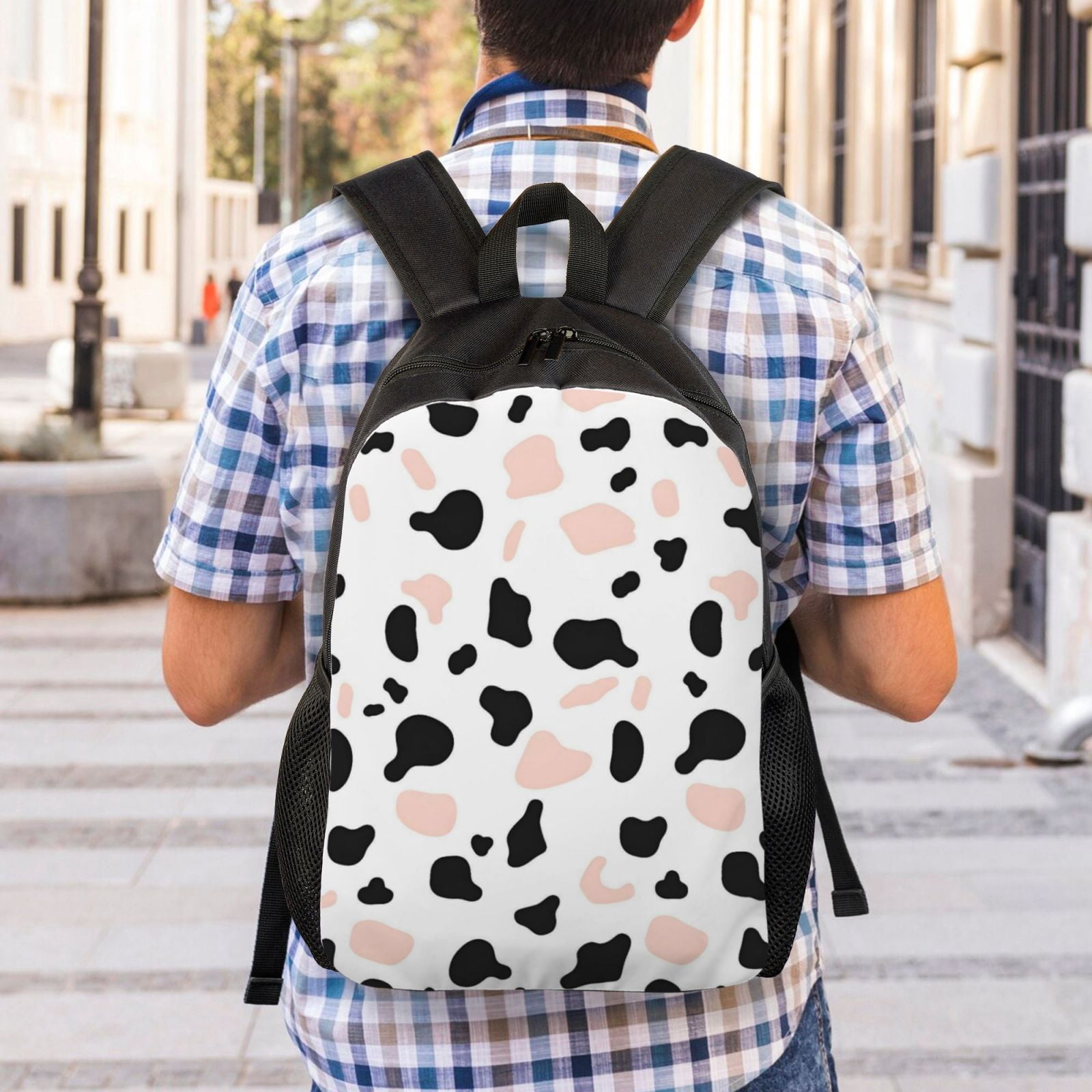 Single Side Full Backpack 16.1×11.8×4.5in Large Capacity Breathable Shoulder Belt Leisure Simple And Strong Bearing Capacity Simple Cow-Print Pattern1_2
