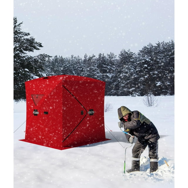 Ice Fishing Tent, Portable Pop-Up Shelter, Durable Weather-Resistant Ice Fishing Tent, with Windows, Lightweight and Easy to Set Up, for Winter Fishing Adventures