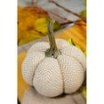 thumbnail image 3 of 5.2x5.2x6"H Fabric Weighted Pumpkin Natural/Cream Pattern, Set of 3, 3 of 10