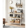 thumbnail image 4 of VASAGLE Kitchen Island with 3 Shelves, 47.2 Inches Kitchen Shelf with Large Worktop, Stable Steel Structure, Industrial, Easy to Assemble, Oak Color and White UKKI001W09, 4 of 7