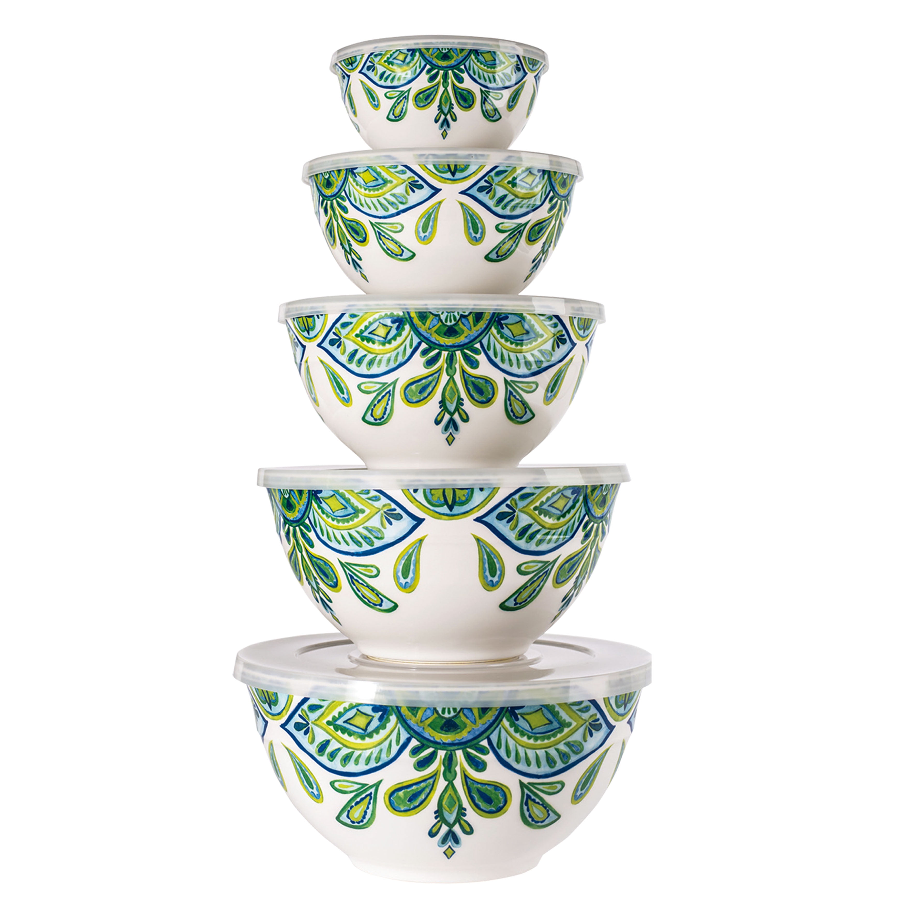10 Piece Melamine Mixing Bowl Set BlueFrench Country Premium edition 
