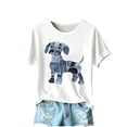 thumbnail image 3 of NSLGXD Women's T Shirts Casual Crew Neck Short Sleeve Blouses Boho Graphic Tees Flowy Elegant Tshirt Top S-2XL White Tees, 3 of 5