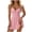 Pink, variant on WRKEKC Sundresses for Women Solid V Neck Thin Straps Waist Tie Casual Mini Lightweight Summer Chic Soft Soft