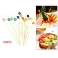 thumbnail image 3 of 100 Pieces Bamboo Fruit Picks Cocktail Picks Wooden Decoration Dessert BBQ Yotijar Selecciones de frutas, 3 of 10