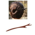 thumbnail image 2 of 7 Pack Vintage Retro Handmade Ancient Chinese Japanese Brown Wooden Hair Sticks Chopsticks Hair Pins Picks Wood Sandalwood Carved Smooth Long Horn Fork Pen Hairpins Clips for Bun Chignon Holder, 2 of 4