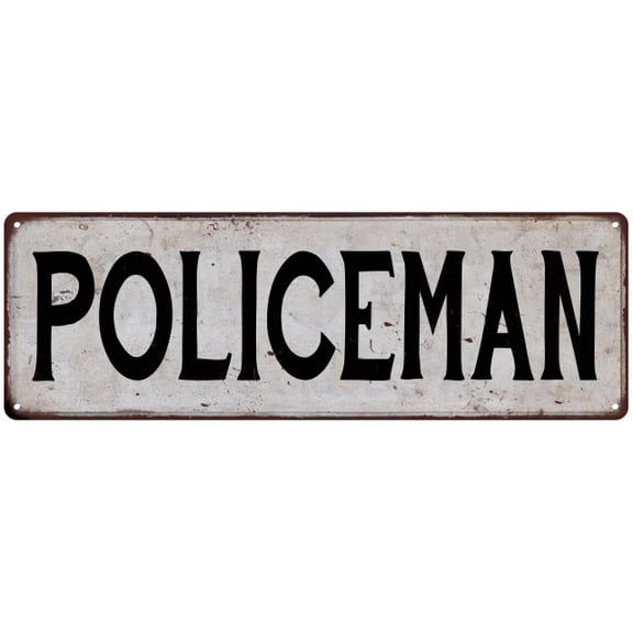 POLICEMAN Vintage Look Rustic Metal City State Sign 6 x 18 Matte Finish Metal 106180041212