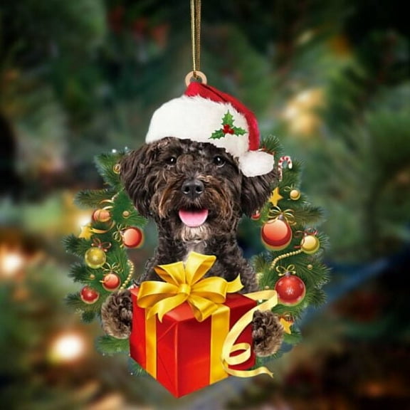 Acrylic 2D FLAT Schnoodle-Dogs give gifts Hanging Ornament, Christmas Ornament, Dog Ornament, Xmas Dog Ornaments