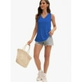 thumbnail image 6 of Womens Tank Tops V Neck Summer Trendy Casual Loose Fit Flowy Sleeveless Shirts, 6 of 6