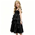 thumbnail image 2 of Auroural Girls Dresses Size 10-12 Girls Spaghetti Strap Tiered Ruffle Dress Smocked Bodice Sleeveless Summer Casual Sundress Kids, 2 of 8