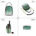 thumbnail image 3 of FORMRS Crossbody Bag for Women Quilted Travel Shoulder Cell Phone Purse with Chain Strap Handbag, Green and White Pattern, 3 of 7