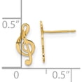 thumbnail image 3 of 14K Yellow Gold Madi K Polished Musical Note Post Earrings (10 X 5) Made In China gk594, 3 of 6