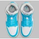 thumbnail image 4 of Ni - ke Ni - ke Air Jordan 1 Mid Dark Powder Blue White Sail Grey BQ6472-400 Womens Shoes, 4 of 5