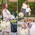 thumbnail image 2 of Bolsa de pañales Tonyeee, grande, impermeable, beige, con accesorios, 2 of 6