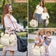 thumbnail image 2 of Bolsa de pañales Tonyeee, grande, impermeable, beige, con accesorios, 2 of 6