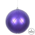 thumbnail image 3 of Vickerman 6" Purple Matte and Glitter Swirl Ball Ornament, 3 per Box, 3 of 4
