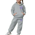 thumbnail image 7 of ChaoLingNeng Girls Outfits Size 10 Cartoon Print Crewneck Long Sleeve Warm Hoodie Pullover Tops and Pants Comfortable Fall Clothes for Kids, 7 of 7