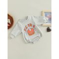 thumbnail image 3 of Inevnen Baby Girl Boy Sweatshirt Oversized Pumpkin Romper Long Sleeve Pullover Top Fall Winter Clothes, 3 of 7