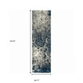 thumbnail image 6 of 2' X 8' Blue And Grey Abstract Shag Power Loom Stain Resistant Runner Rug, 6 of 10