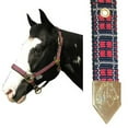 thumbnail image 2 of Intrepid International 128001HT Plaid Nylon Padded Horse Halter with Solid Brass Hardware, Hunter Green & Tan, 2 of 3