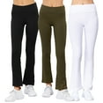 thumbnail image 1 of Women's 2 or 3 Packs Workout Fitness Stretch Comfy Lounge Flare Slim Fit Yoga Pants, 1 of 4
