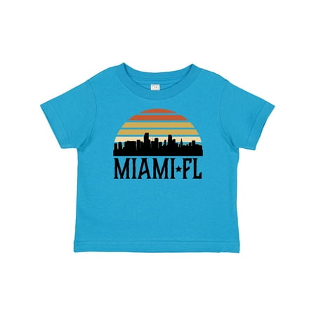 

Inktastic Miami Florida Skyline Retro Sunset Boys or Girls Baby T-Shirt
