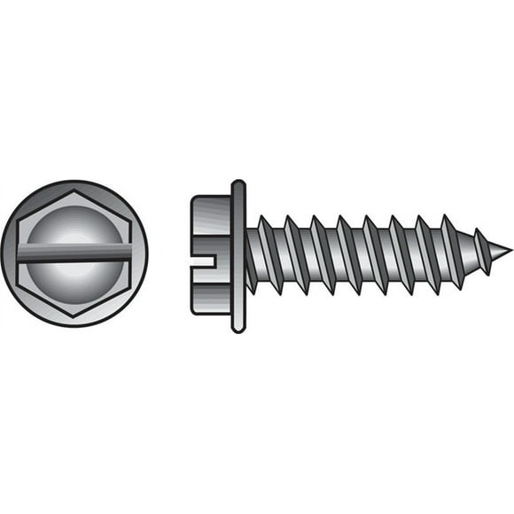 Sheet Metal Screws, Slotted, Hex-Washer-Head, Zinc, #8 x 1-In., 100-Pk. -70280