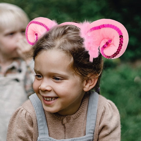 Tineasur Rosy Sheep Ears Hair Band Comfortable Cosplay Headband for Festival and Party Wear