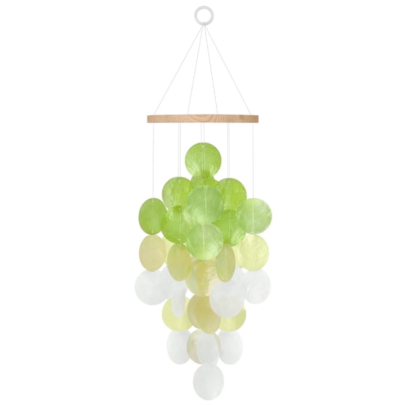 Sinkoo Wind Chimes for Outside - Handcrafted Green Capiz Shells Windchime Coastal Style Decor for Indoor/Outdoors, Garden Decor, Great Gift for Women, Wind Chimes Lovers and More