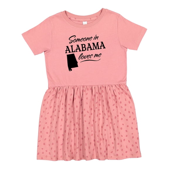 Inktastic Someone in Alabama Loves Me Girls Toddler Dress