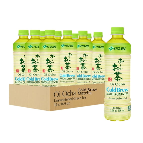 Ito En Oi Ocha Cold Brew Matcha Green Tea, Unsweetened Bottled Tea, 16.9 fl oz, 12 pack