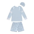 thumbnail image 4 of Edvintorg Boys Swimsuit Cute Printed Long Sleeve 3 Piece Bathing Suit with Swim Cap Summer Vacation Swimwear for Boys Size 1-10, 4 of 8