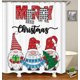 thumbnail image 3 of Juego de 4 cortinas de ducha navideñas, diseño de hombre de jengibre, flor de pascua, árbol de Navidad, rayas rojas y verdes, decoración de baño para vacaciones de invierno y Año Nuevo, cortina de, 3 of 7