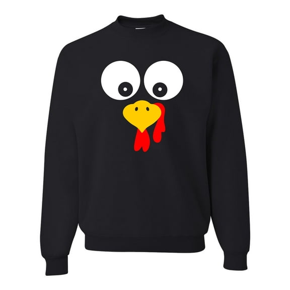 Adult Turkey Face Funny Thanksgiving Costume Sweatshirt Crewneck