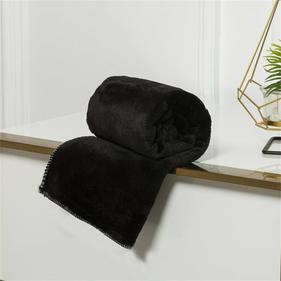 AuroraX Throw Blanket for Couch Black Cozy Plush Fuzzy Soft Blanket for Bed 27"x39" Washable Minimalist Throw
