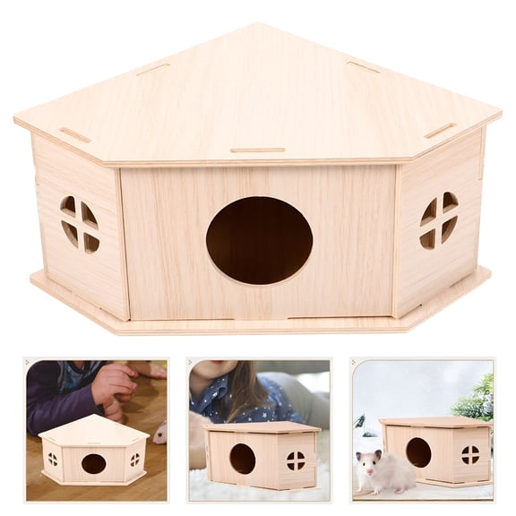 XIBUFE 1Pcs Wood Pet Squirrel House for Small Animals Resting Time Squirrel Houses for Outside