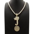 thumbnail image 3 of iJewelry2 Kings and Queens Crowned Initial Letter J Pendant Gold-tone CZ Tennis Chain Necklace 20'', 3 of 3
